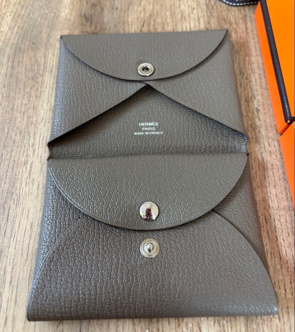 HERMES エルメス カルヴィデュオ　エトゥープ　美品