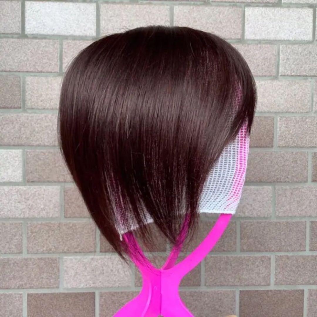 人毛100%総手植え 医療用 部分ウィッ￼グ 茶黒ヘアピース ダークブラウン小顔