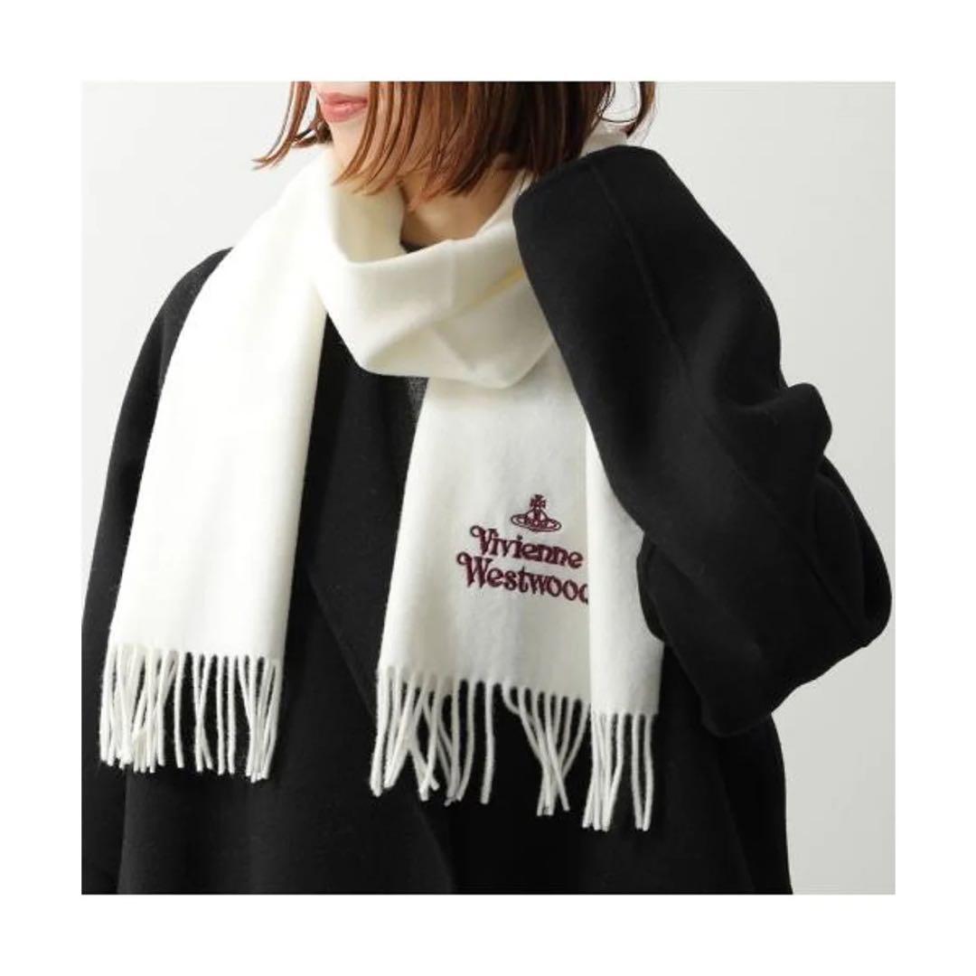 が*ん様 Vivienne Westwood ホワイトマフラー フリンジ付き
