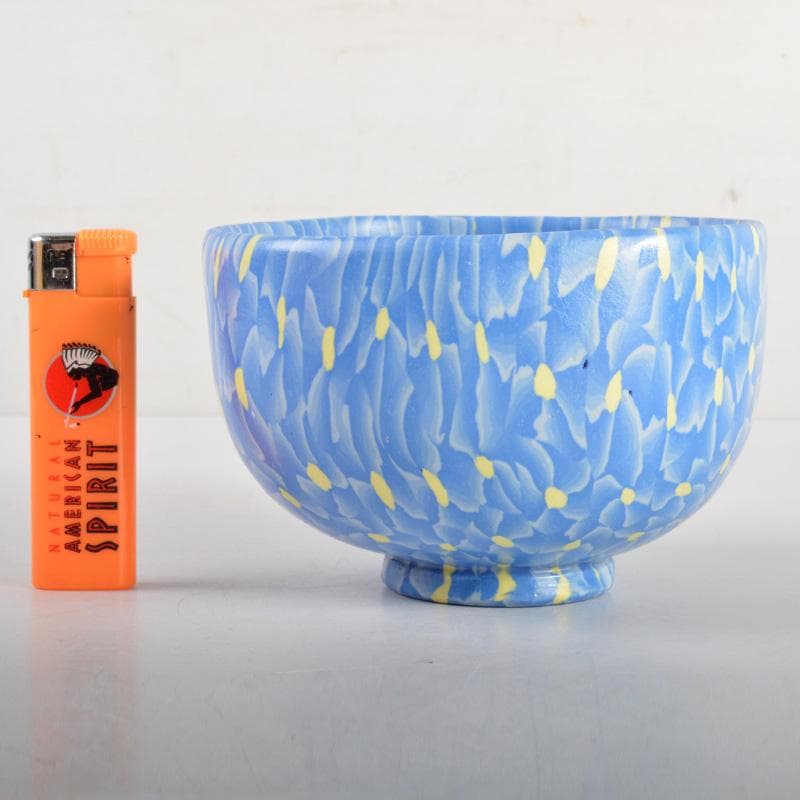 茶道具　瀬戸焼 更紗窯　長江哲男作　練上茶碗　共箱　V　6280