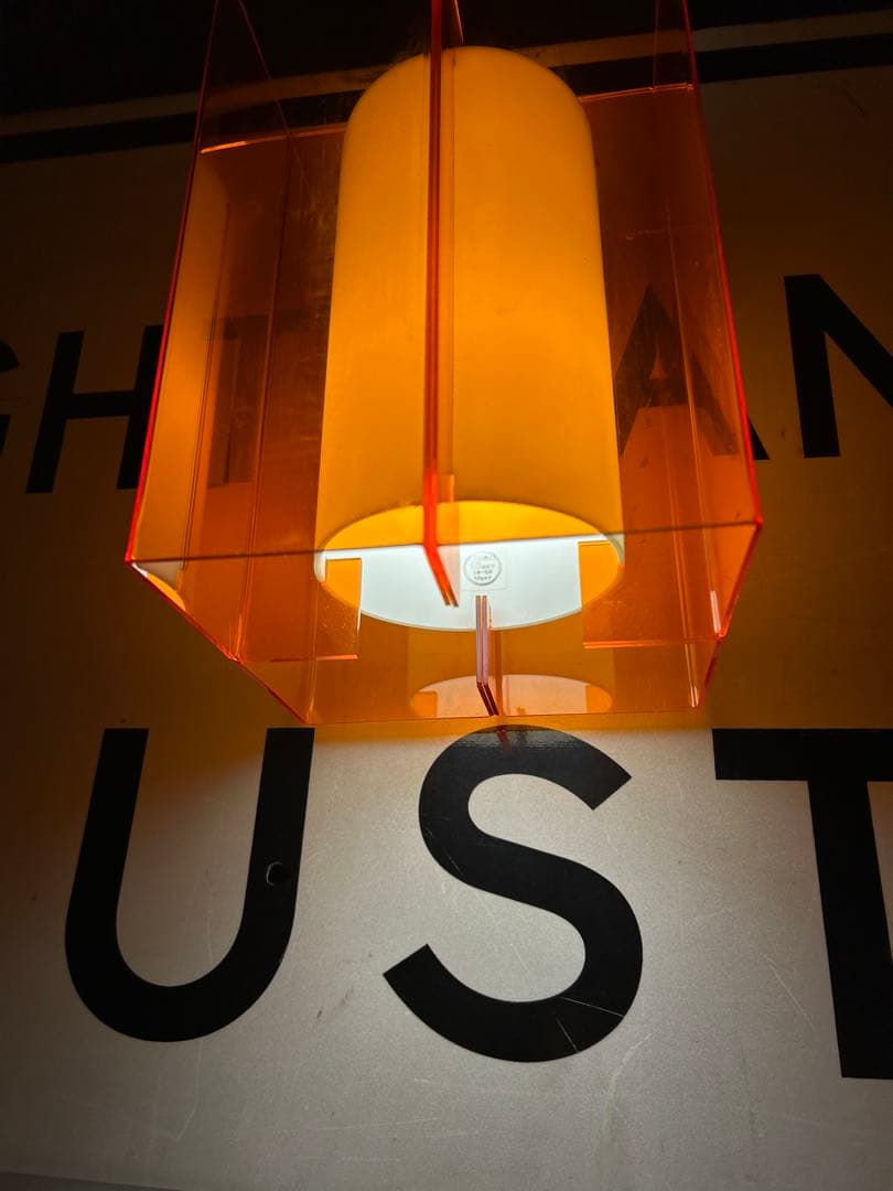 ヴィンテージ　アクリル　オレンジ　ペンダントライト　ナショナル　照明　昭和レトロ