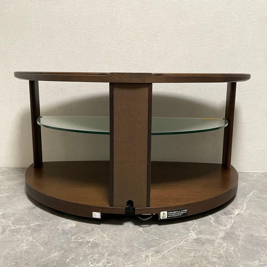 カリモク TVボード QUシリーズ　半円形　コーナー型　ガラス棚　廃盤品
