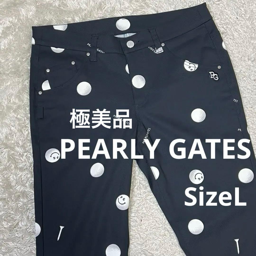 パーリーゲイツ 総柄 ゴルフボールドット＆ティー プリント パンツ レディース
