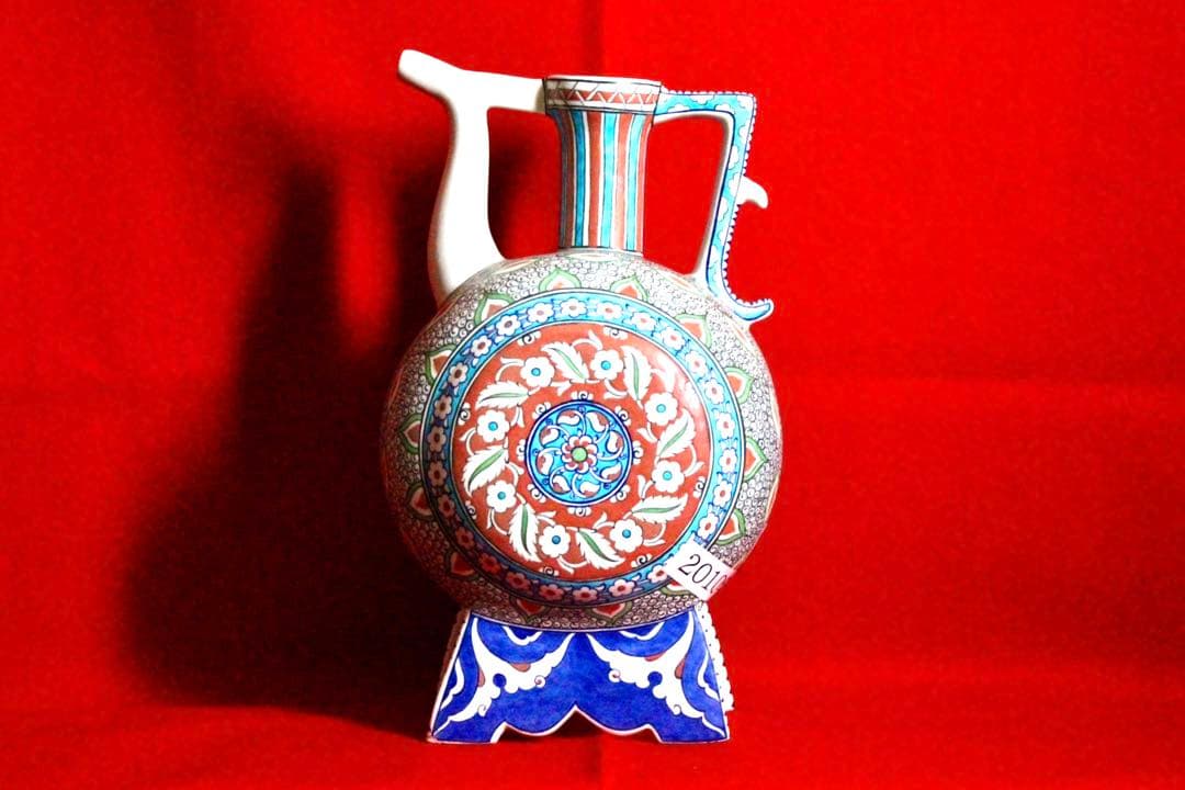 トルコ雑貨【アヴァノス陶器　飾り壺　特大水差し】