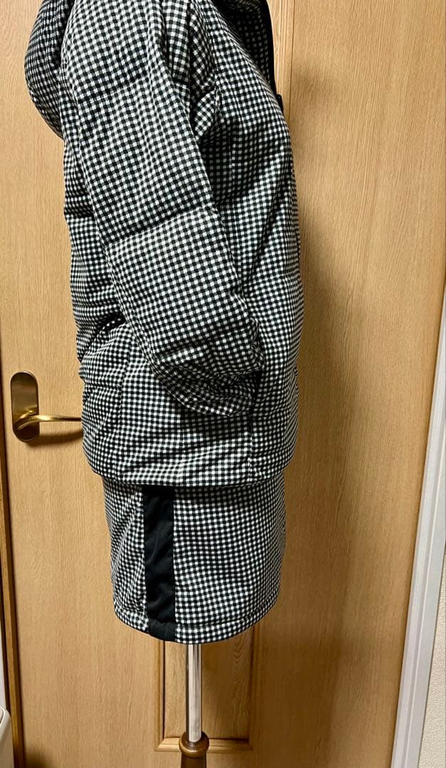 アディダスゴルフ リバーシブル中綿上下セット M ブラック×チェック｜軽量・美品