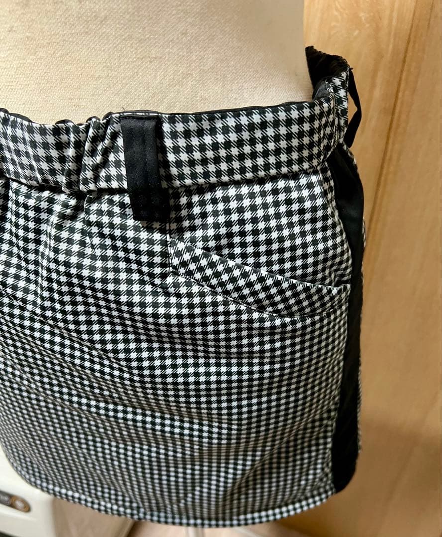 アディダスゴルフ リバーシブル中綿上下セット M ブラック×チェック｜軽量・美品