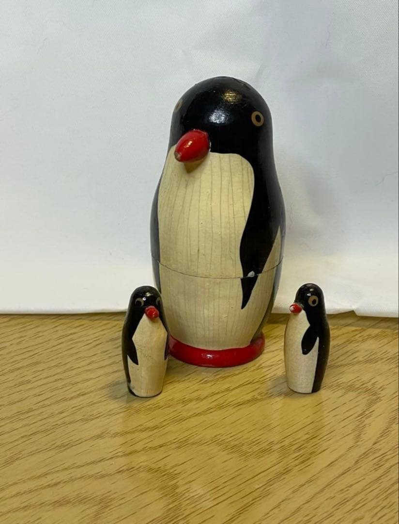月末出品終了‼️レア‼️ソビエト時代のペンギンのマトリョーシカ3組。現状
