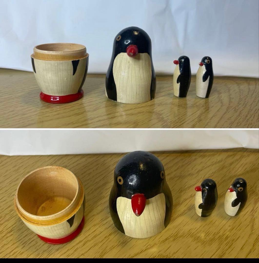 月末出品終了‼️レア‼️ソビエト時代のペンギンのマトリョーシカ3組。現状
