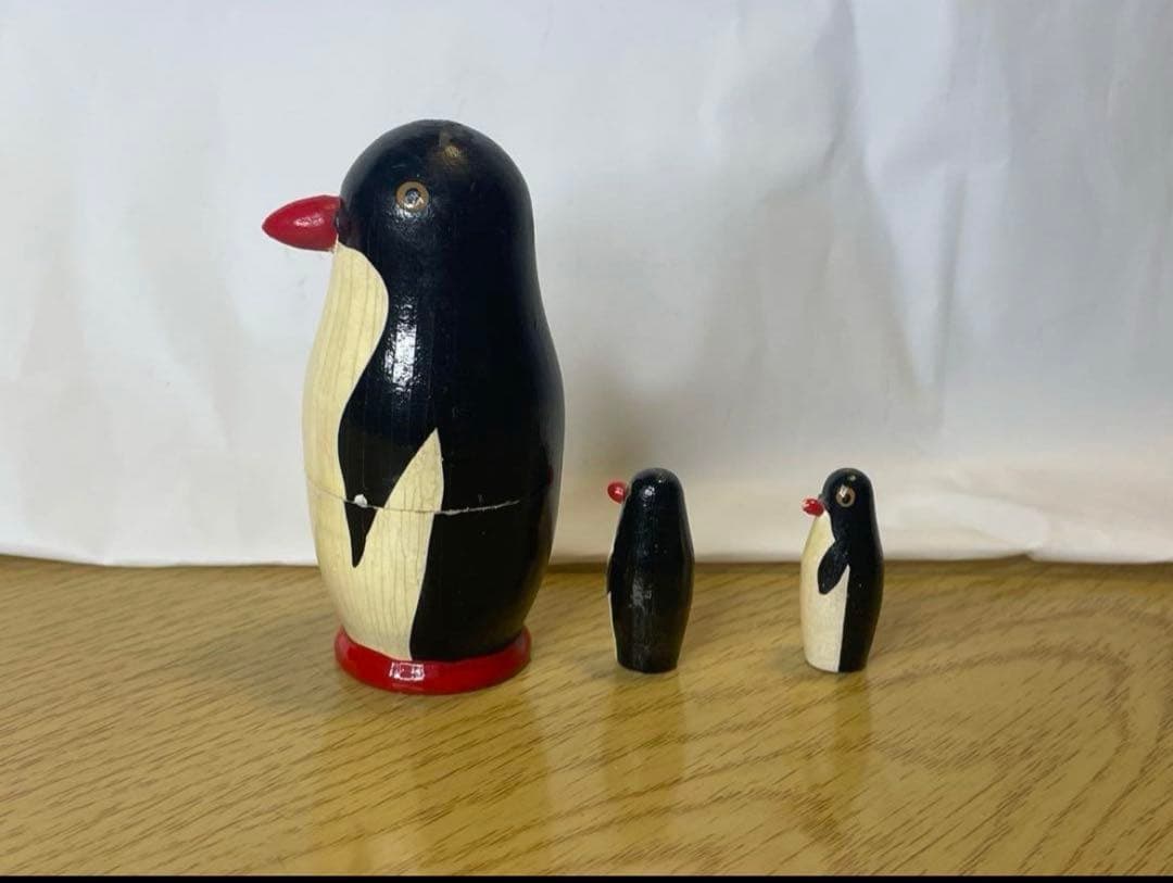 月末出品終了‼️レア‼️ソビエト時代のペンギンのマトリョーシカ3組。現状