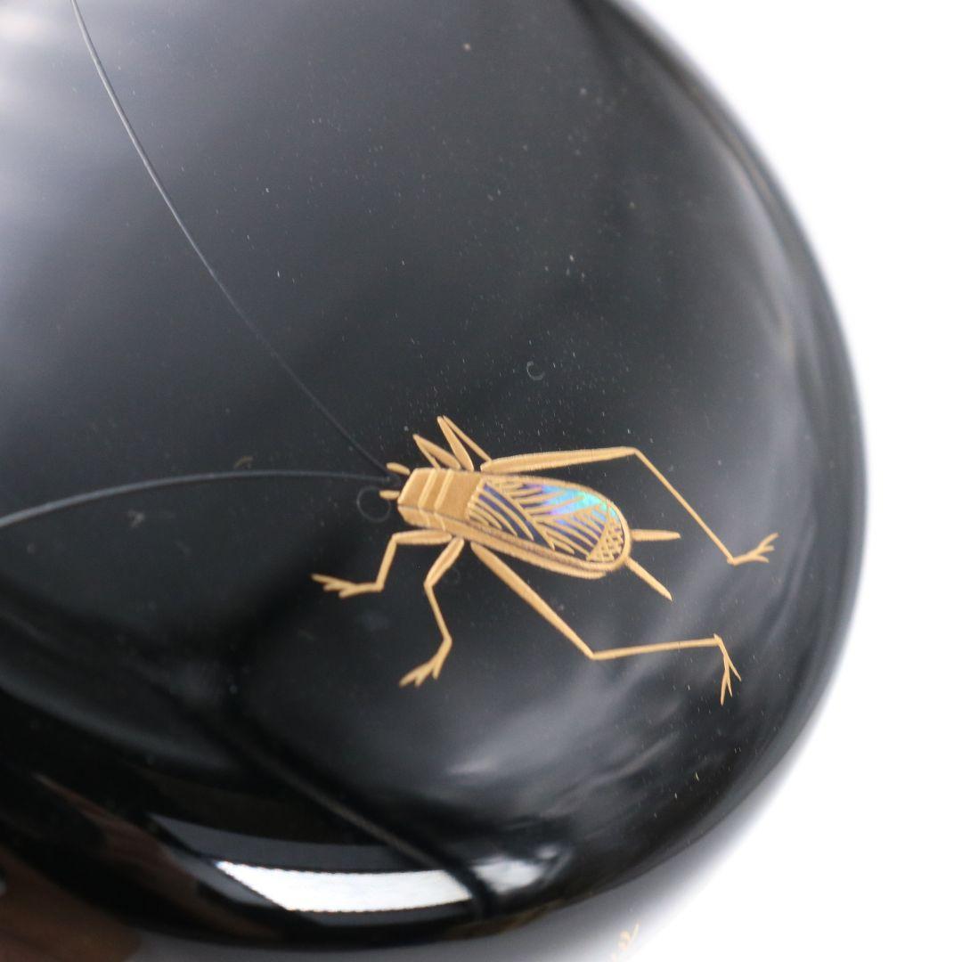 中村孝也作 鈴虫蒔絵中棗 金蒔絵 茶道具 共箱共布　V330　NT1