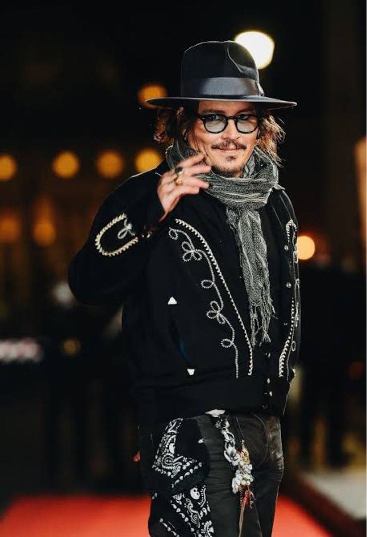 ジョニーデップ　愛用　スカル　バンダナ　 Johnny Depp