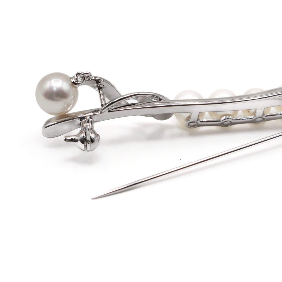 【未使用】MIKIMOTO ミキモト ブローチ パール S刻印 6P シルバー