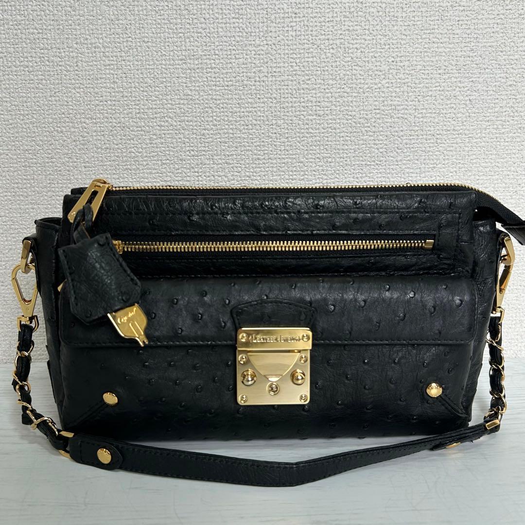 極美品 Crystal Reptiles パーティーバッグ ハンドバッグ 本革製