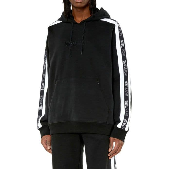 DIESEL SPORT LOGO HOODIE ブラック　Lサイズ 袖ライン