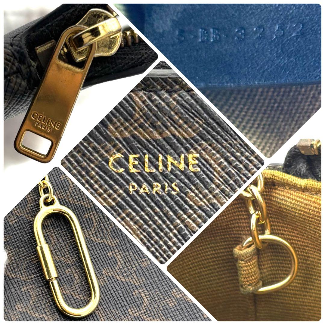 ☆美品☆セリーヌ 財布 トリオンフ ブラック 小銭入れ ケース チェーン