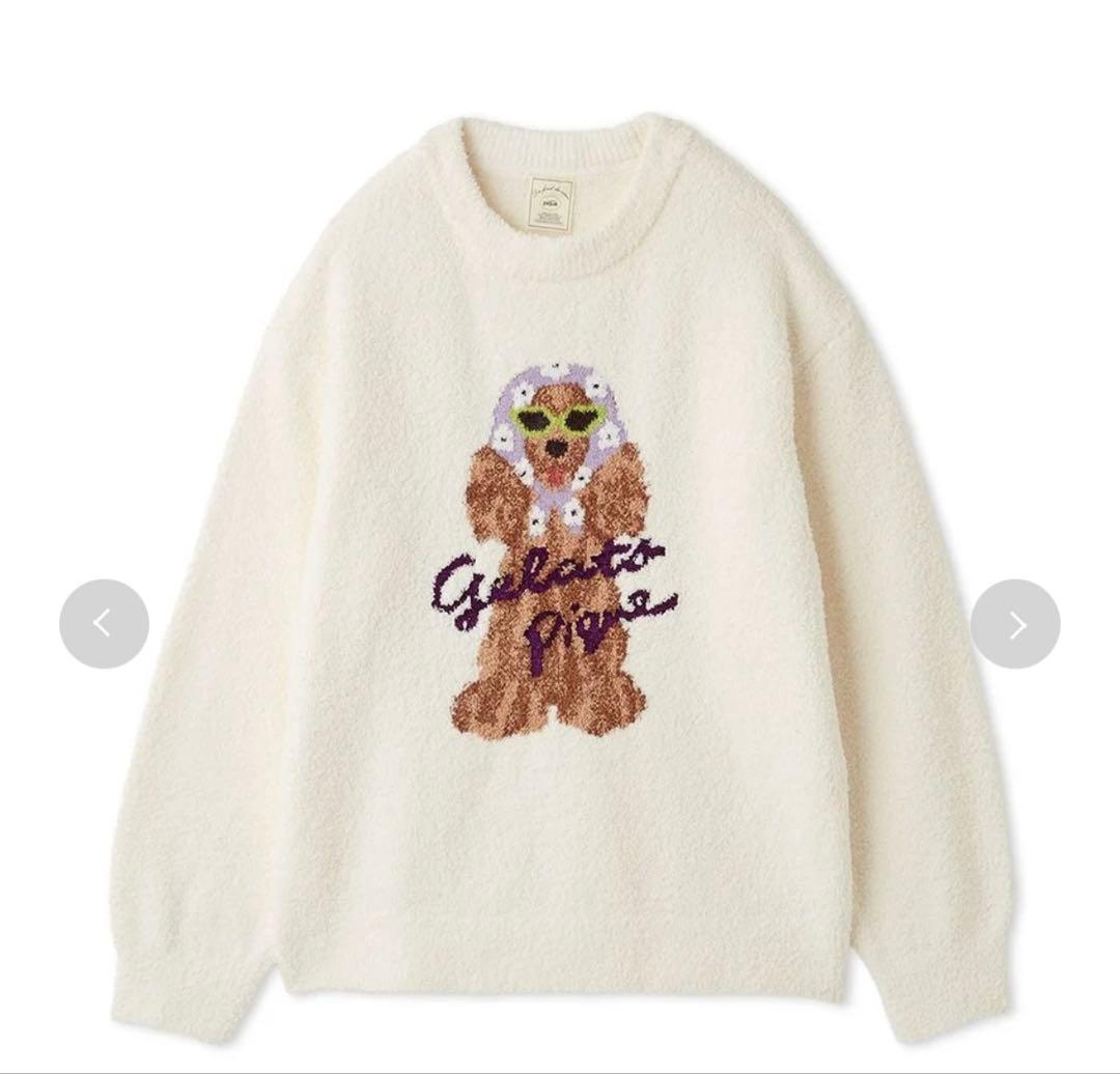 最終値下げ　スカーフDOG ジャガードプルオーバー　ジェラートピケ　ジェラピケ