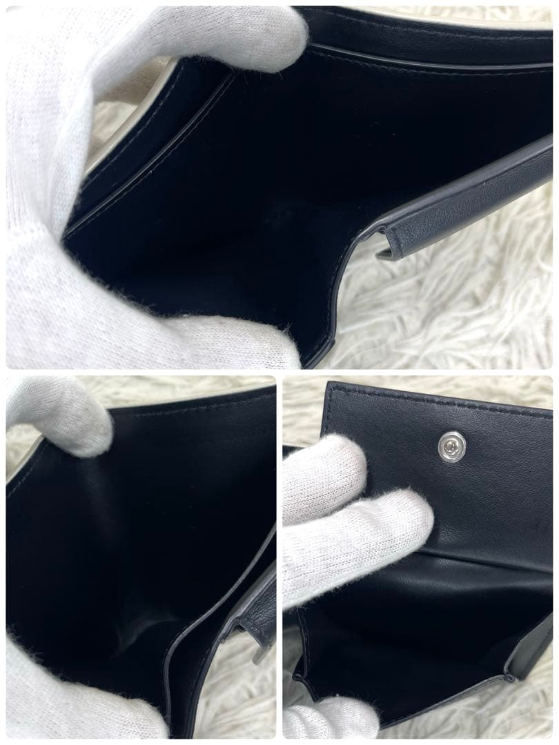 極美品‼️ ボッテガヴェネタ　二つ折り財布　イントレチャート　レザー　アイボリー