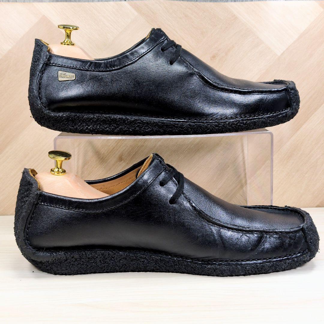 クラークス ナタリー 26.0cm レザー ワラビー ブラック S373