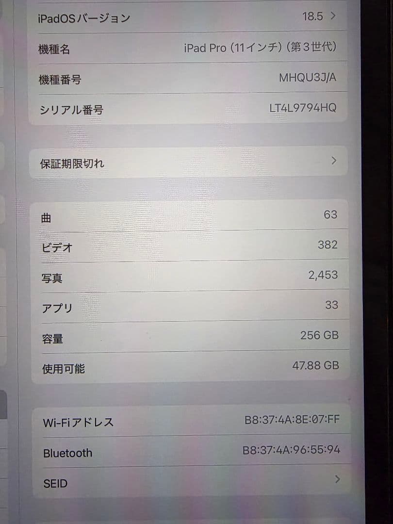 Apple iPad Pro (11インチ) 第3世代 256GB