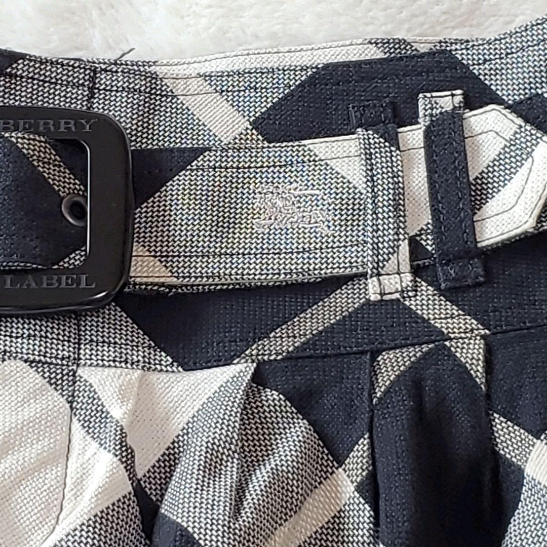 バーバリーブルーレーベル　キュロット　ショートパンツ　ノバチェック　ベルト　38