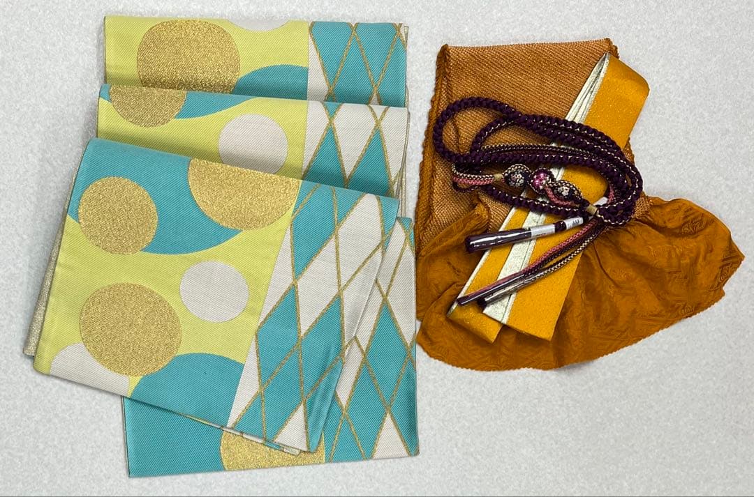 振り袖　フルセット　浜ちりめん　別誂長襦袢　深緑　個性的　友禅　成人式　717