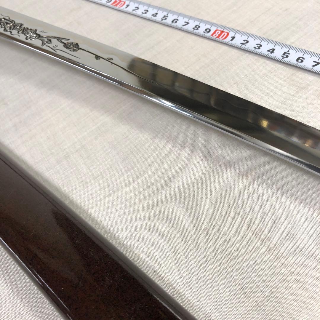 模造刀、美品　龍に梵字 茶色の柄 90cm