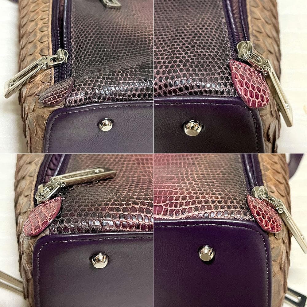 レア マームエレガンス パイソン×リザード 本革 2way ショルダーバッグ