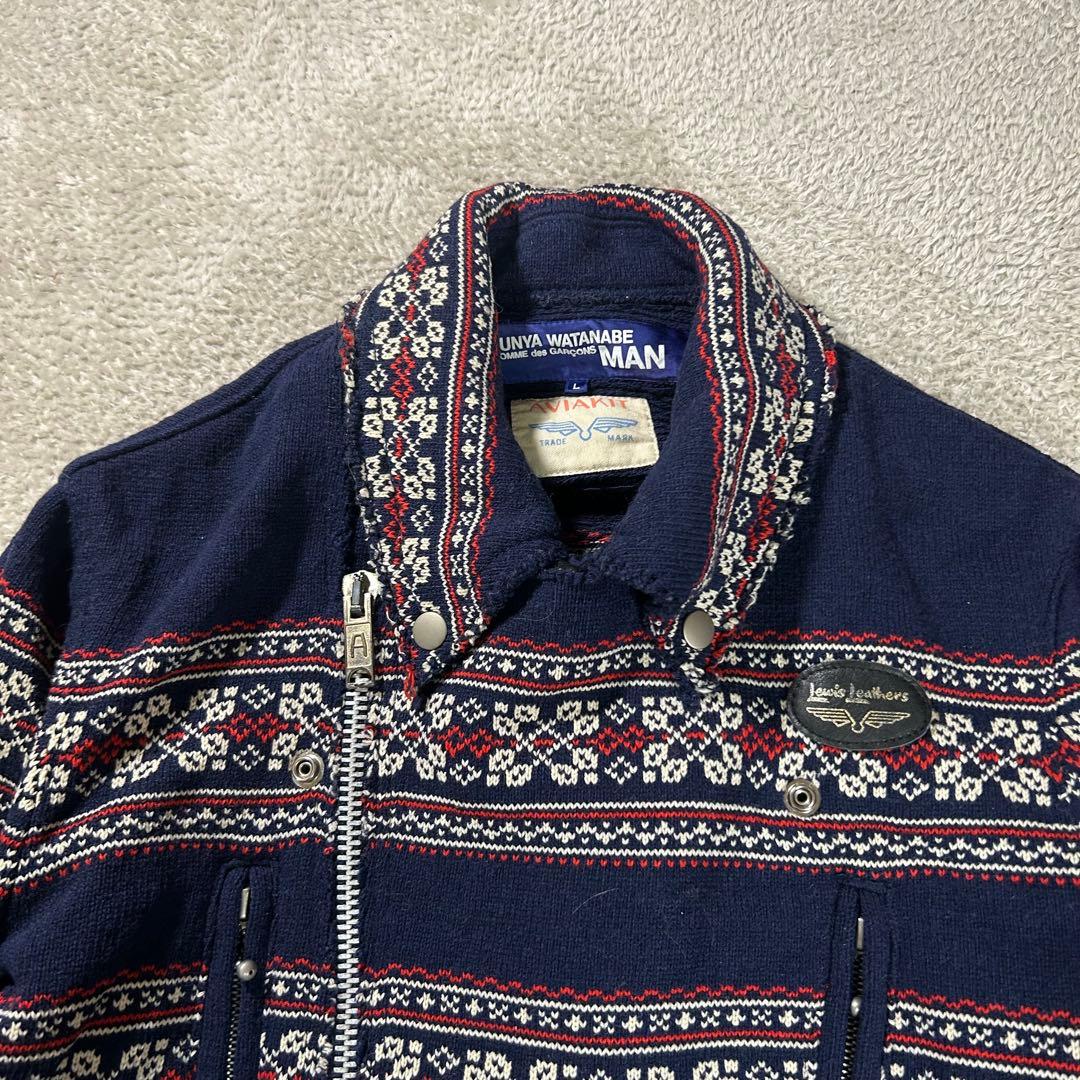 junya watanabe manルイスレザー　ニットライダース　セットアップ