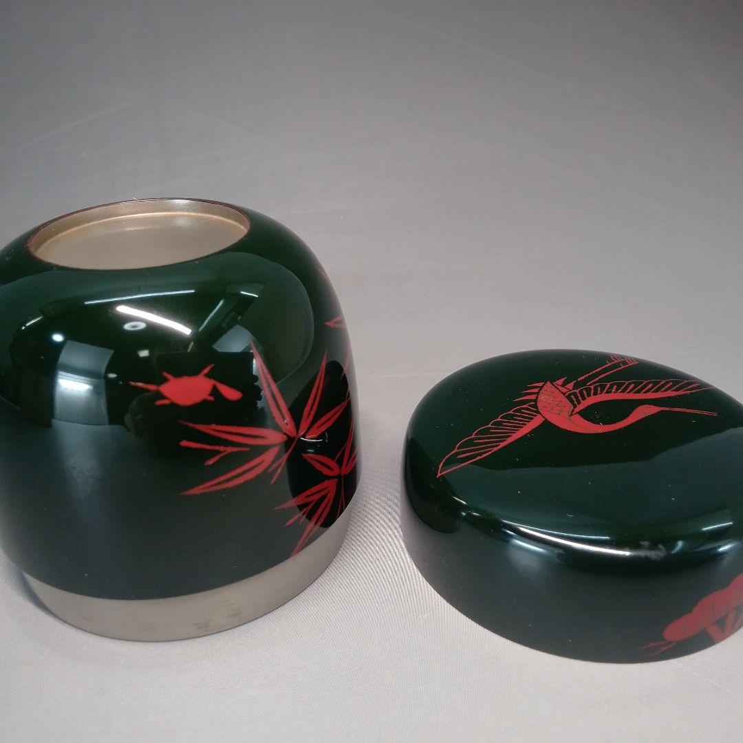 即中斎好　青漆朱蓬莱山絵　中棗　中村宗悦　内銀