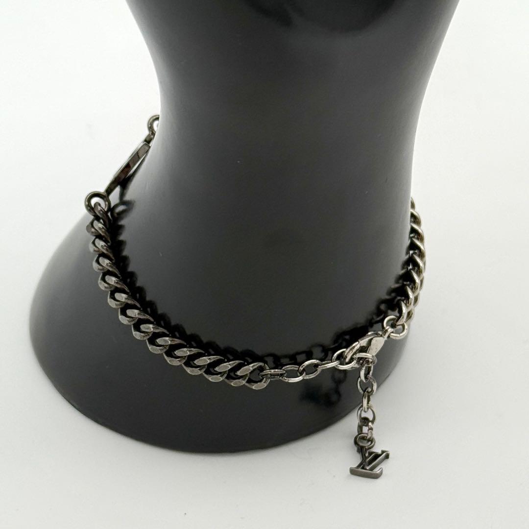 美品 ルイヴィトン ブレスレット LV インスティンクト シルバー ブラック