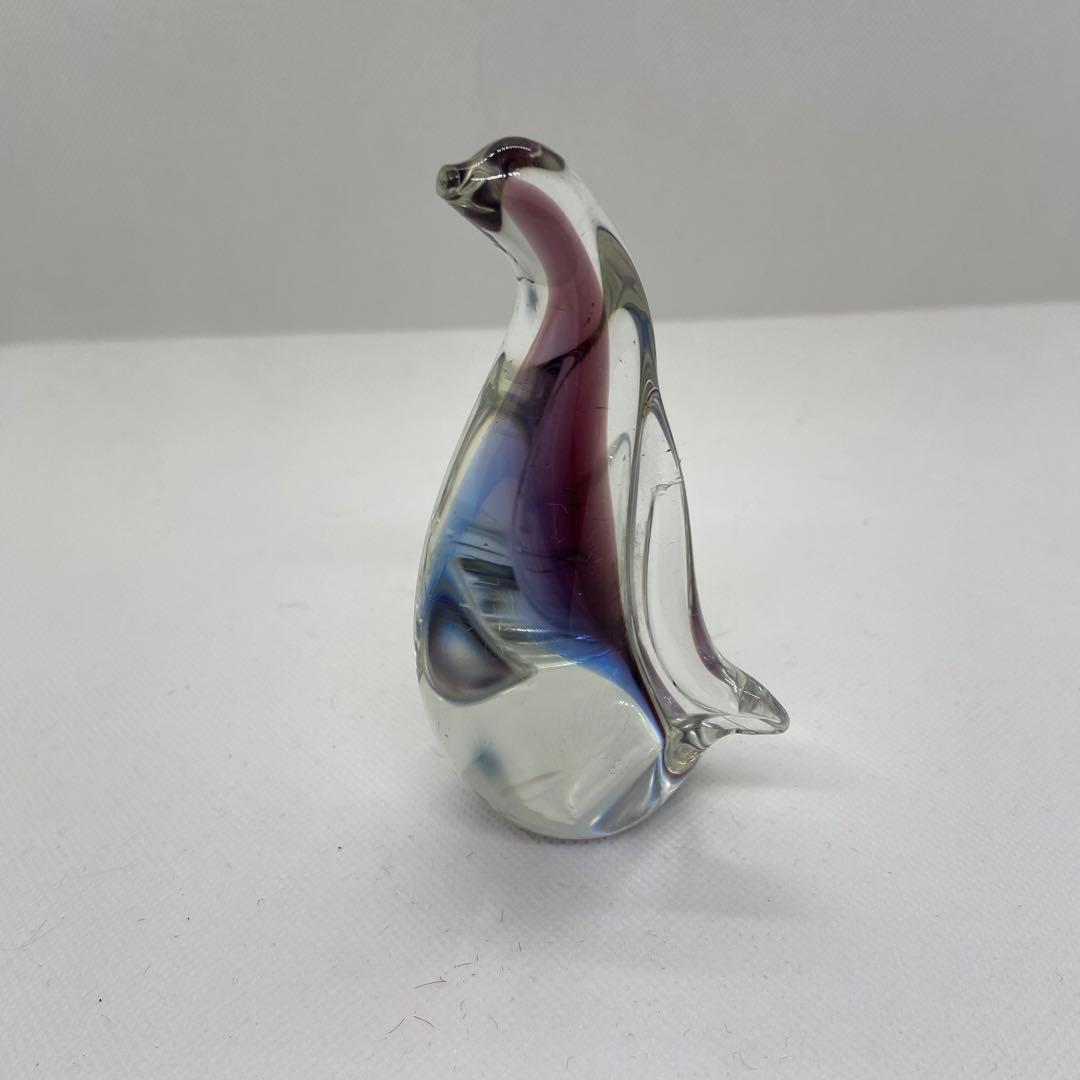 ペンギン　ガラス置物　硝子細工　オブジェ