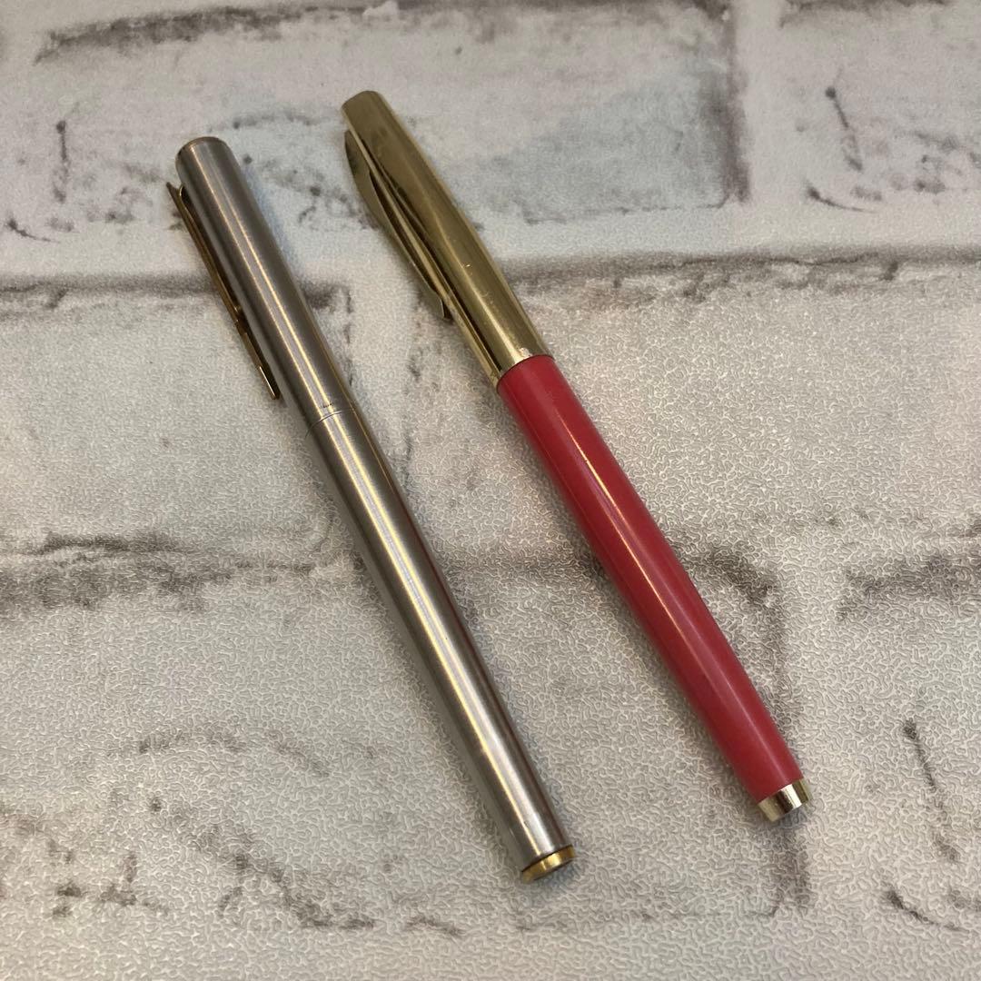 シルバー・ピンクの万年筆 2本セット