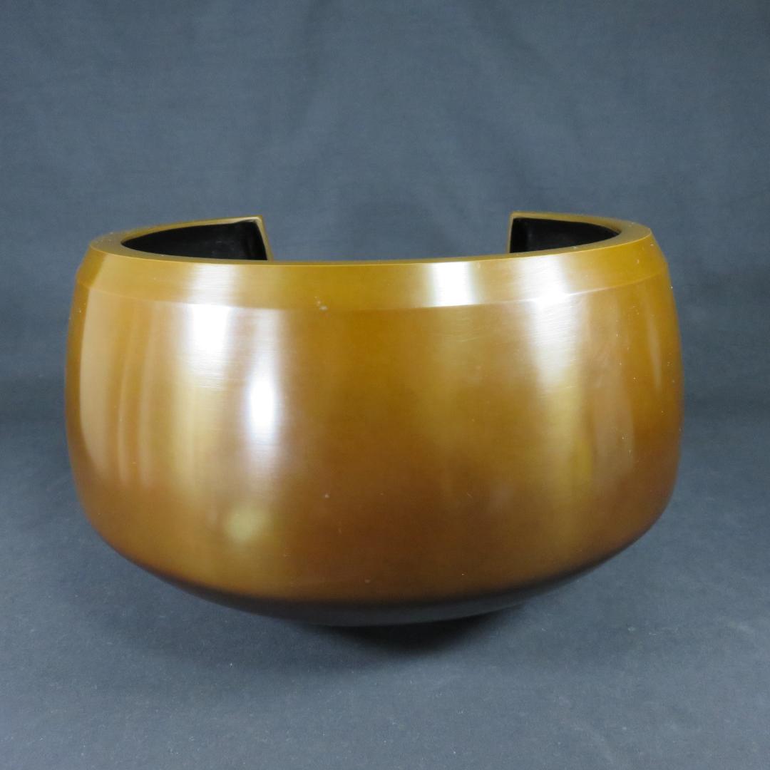 唐銅 利休 面取風炉 風炉師 一ノ瀬宋辰 五徳 鬼爪 底瓦付　共箱