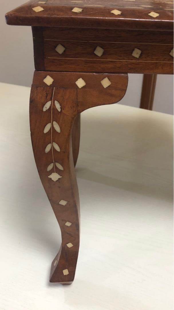 タイ王宮御用達♦️シーシャムウッド♦️猫脚 コンパクトテーブル♦️チェア♦️送料込