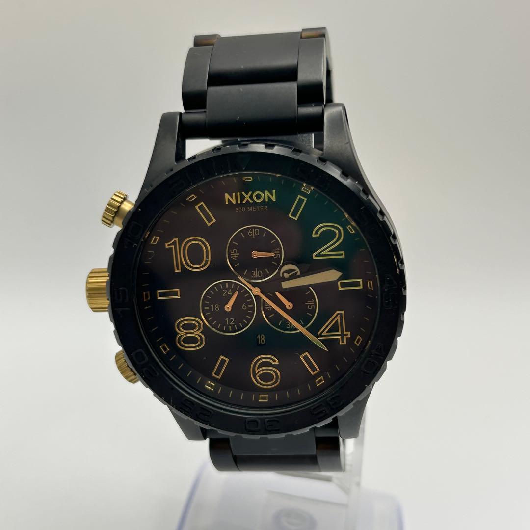 NIXON クロノグラフ 腕時計 ブラック/ゴールド