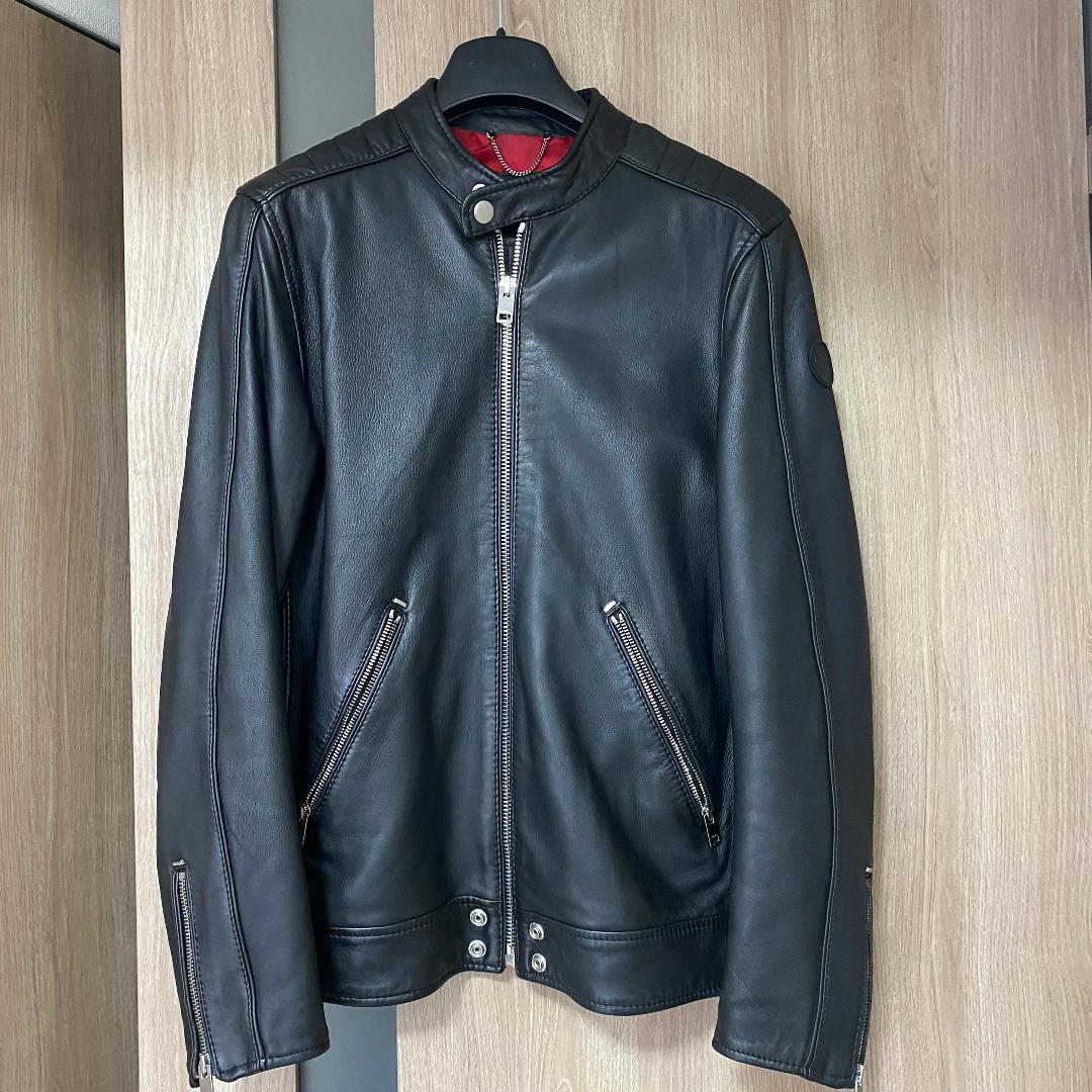 【美品】ディーゼル ラムレザー ライダース Mサイズ ブレイブマン ブラック