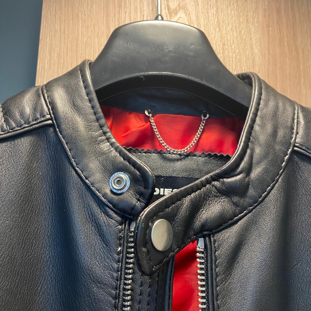 【美品】ディーゼル ラムレザー ライダース Mサイズ ブレイブマン ブラック