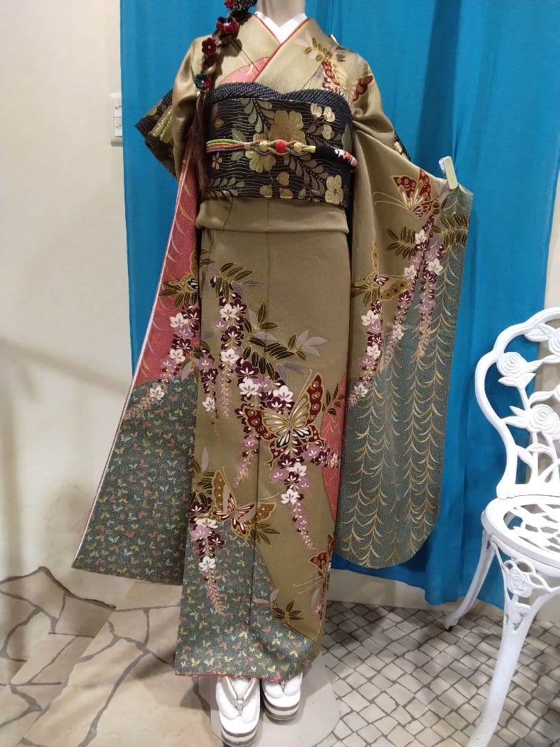 振袖フルセット、正絹振袖成人式、重ね衿、帯揚げ帯締め、西陣高級袋帯、襦袢