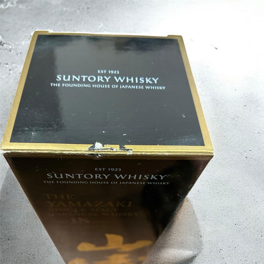 山崎18年 シングルモルトウイスキー 空瓶 箱あり ディスプレイ用