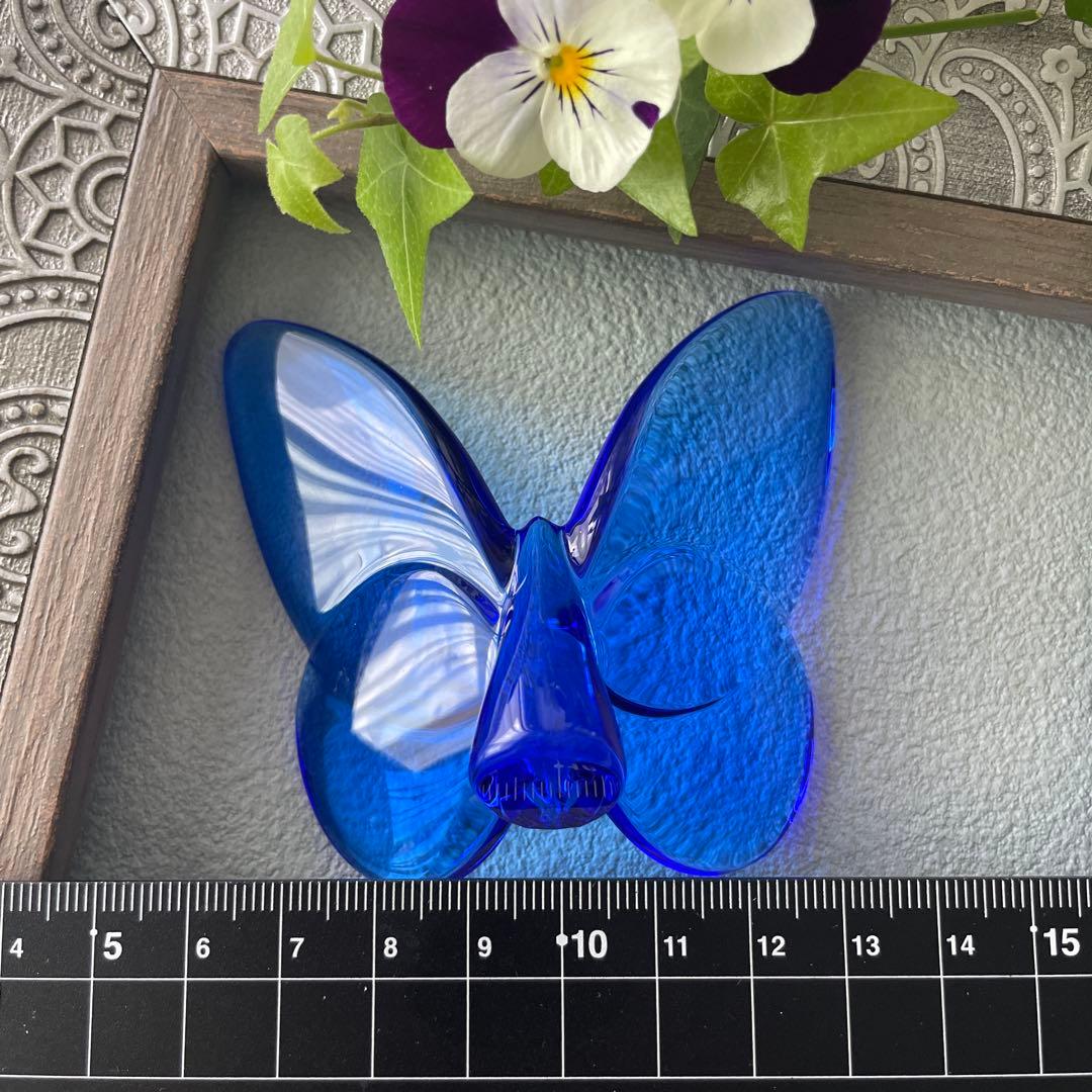 Baccarat ラッキーバタフライ クリスタルガラス ブルー