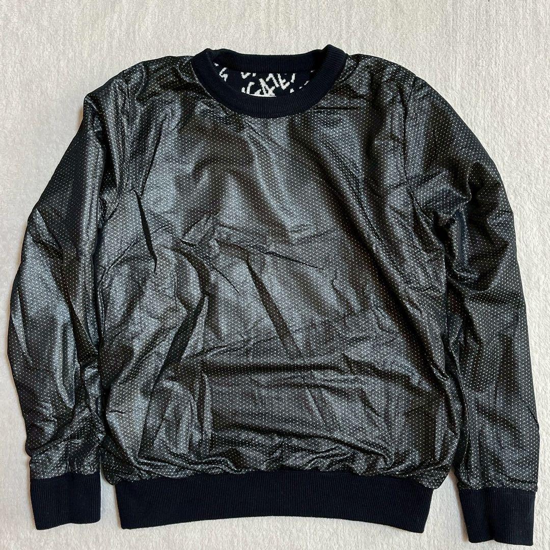 極美品　パーリーゲイツ　近年　蓄熱裏地　防風　スニード　ニット　ロゴ　ブラック