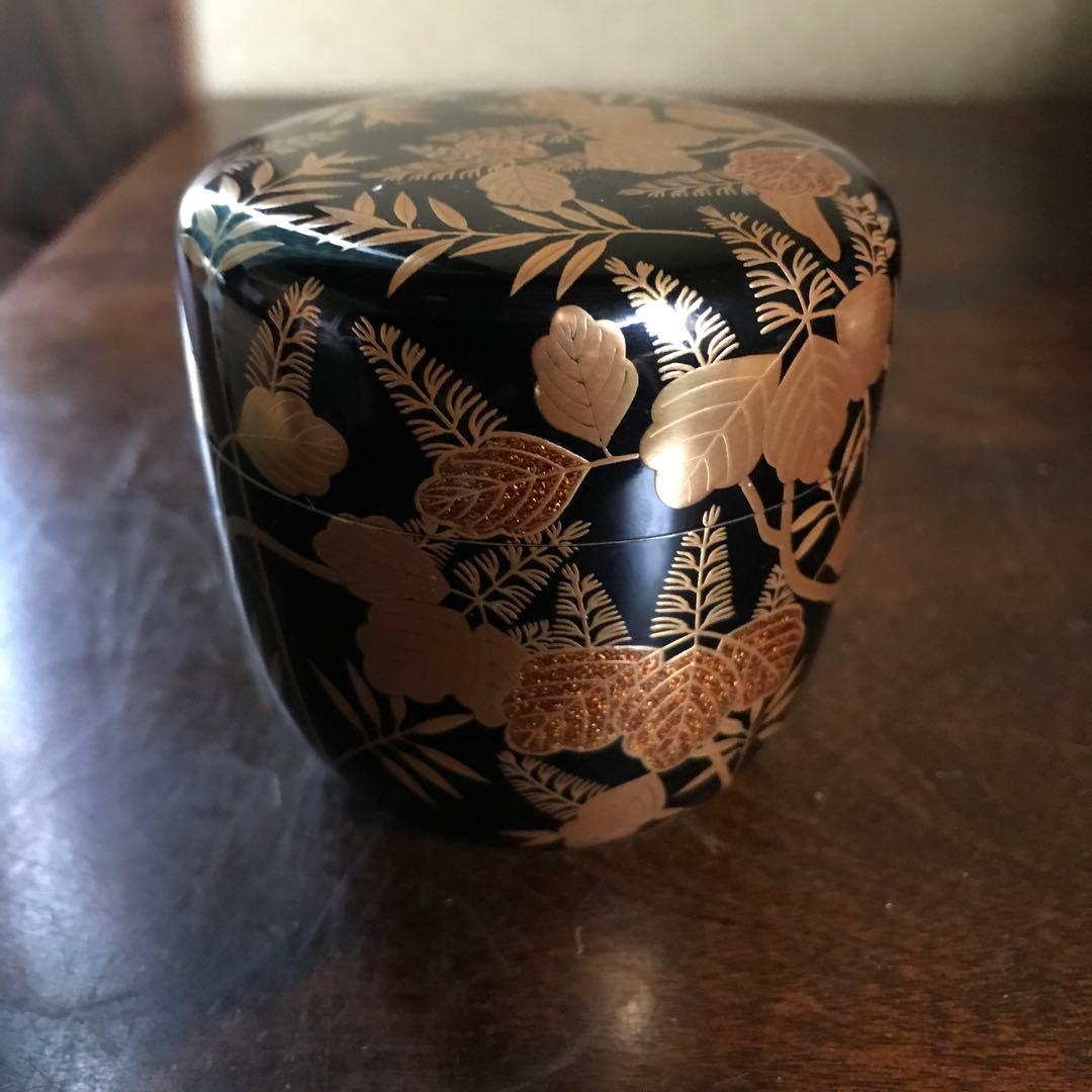 美品　希少　茶道具　棗　大棗　嵯峨蒔絵　村田宗覚　直径7×高7cm