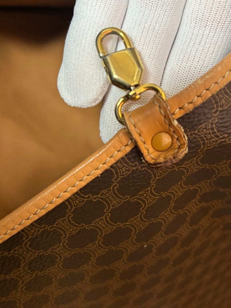 CELINE セリーヌ マカダム柄 トリオンフ トートバッグ ブラウン