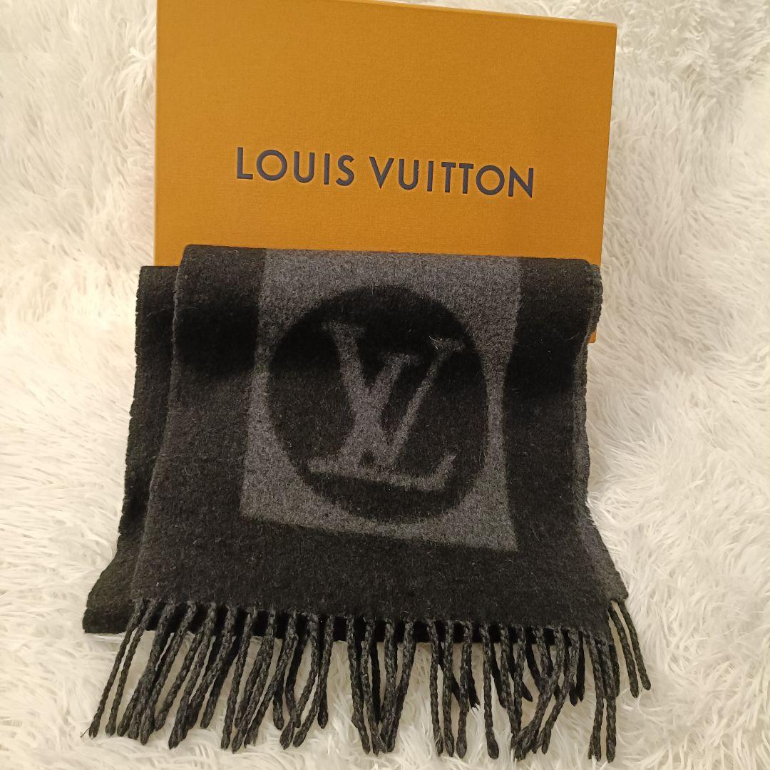 a*c様 極美品✨️　Louis Vuitton ブラック　グレー　マフラー　ヴ