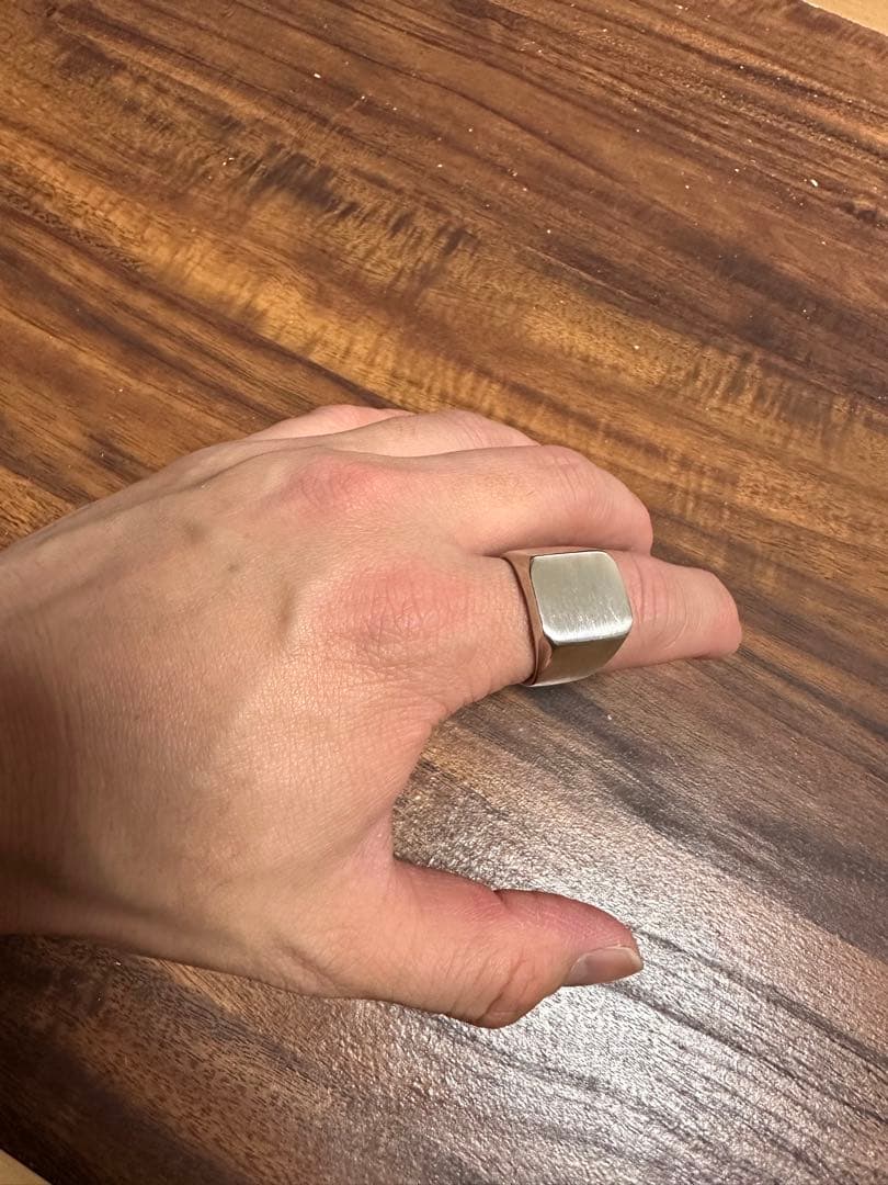 シルバー925/印台リング/シグネットリング/重厚/22号/美品