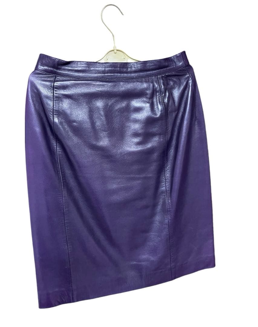 【美品】GUCCI レザー スカート 42 ワインレッド