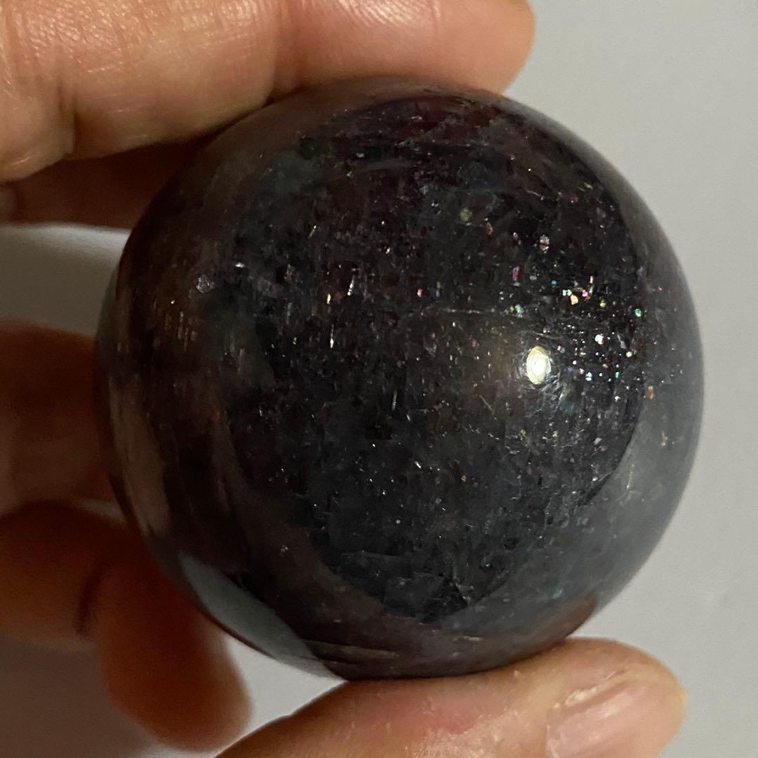 高品質　天然石　アイオライトサンストーン　スフィア　丸玉