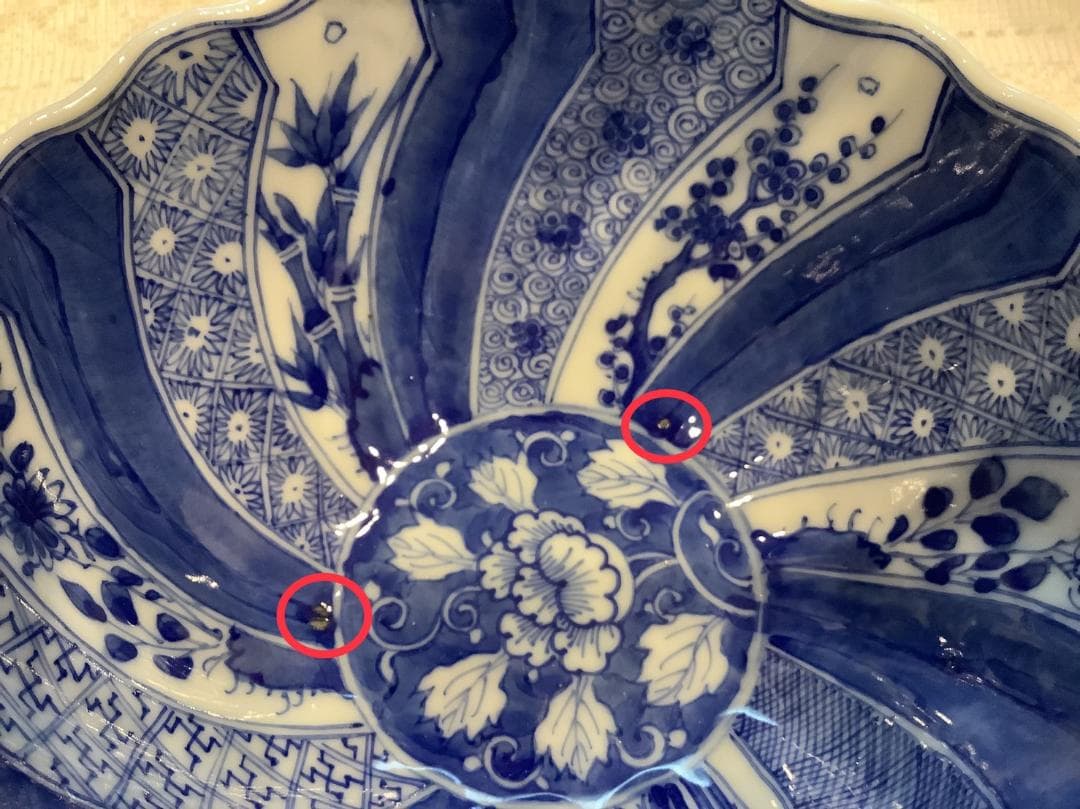 【祥瑞】古伊万里　鉢　捻り紋　三つ入子丼　寛政時代物