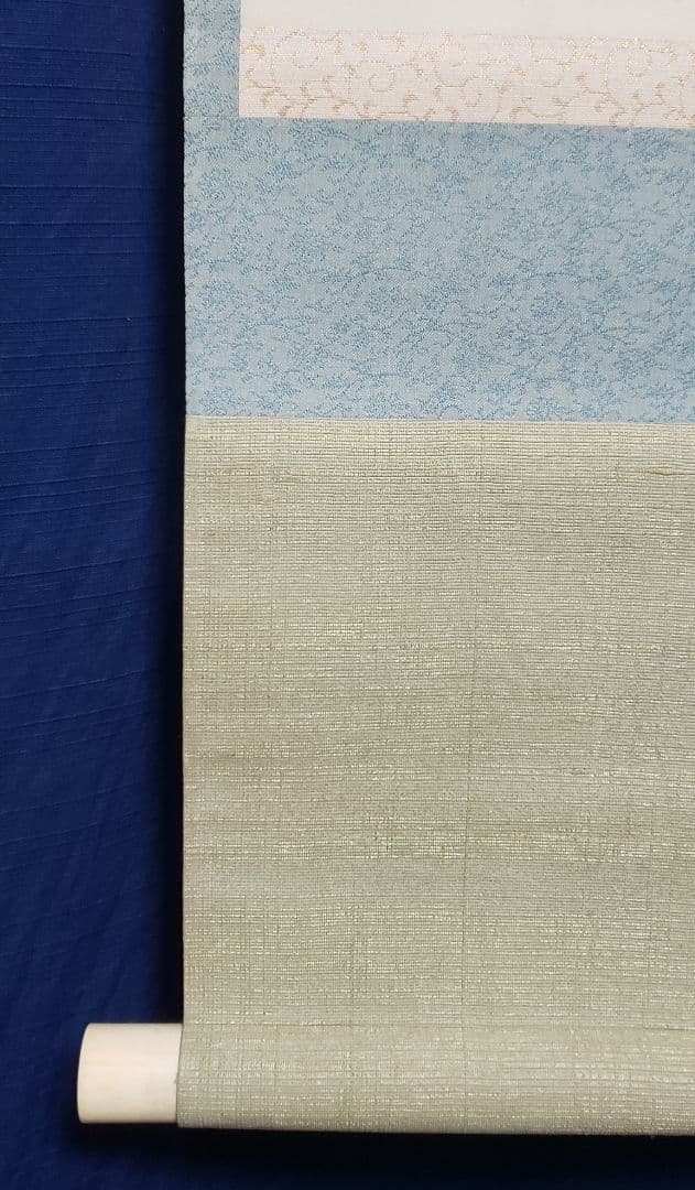 【月下桜に雀図】森月城 2548 月見に夜桜スズメ　掛け軸　肉筆