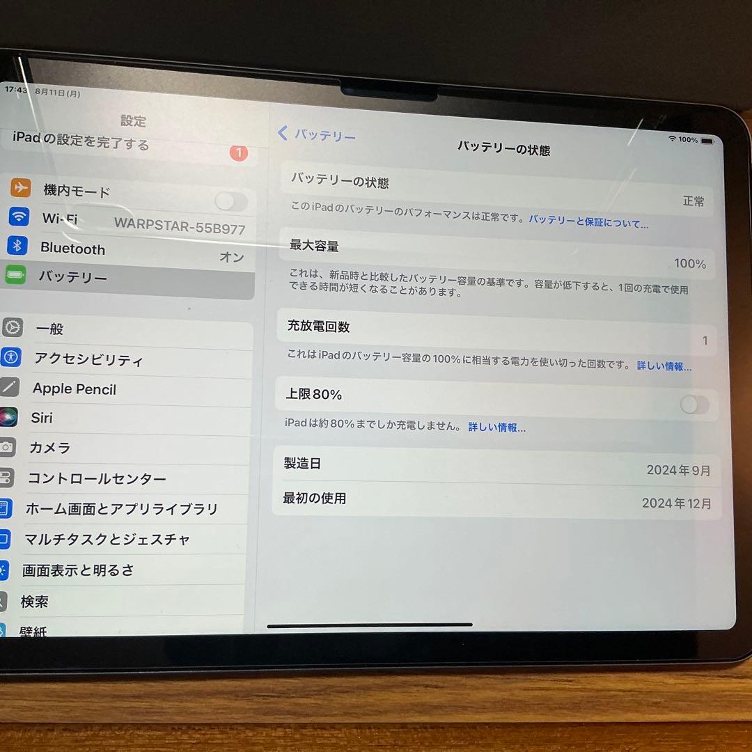 Apple iPad Air m2 スペースグレイ 128gb 本体 ほぼ未使用